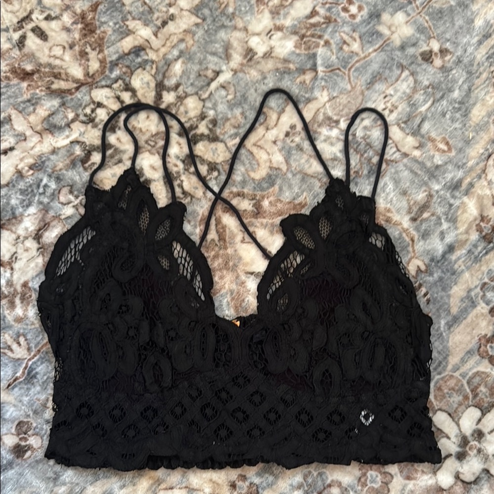 Free People Black Lace Bralette